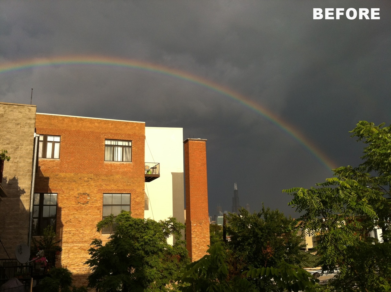 Chicago Double Rainbow - Before