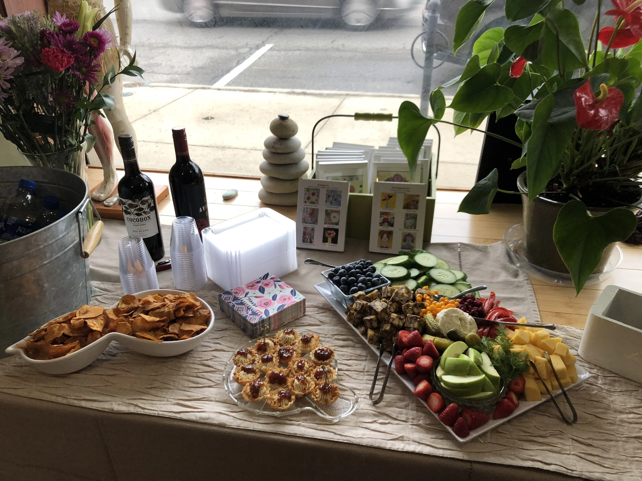 This is only half of the goodies by Bleu & Fig Catering!
