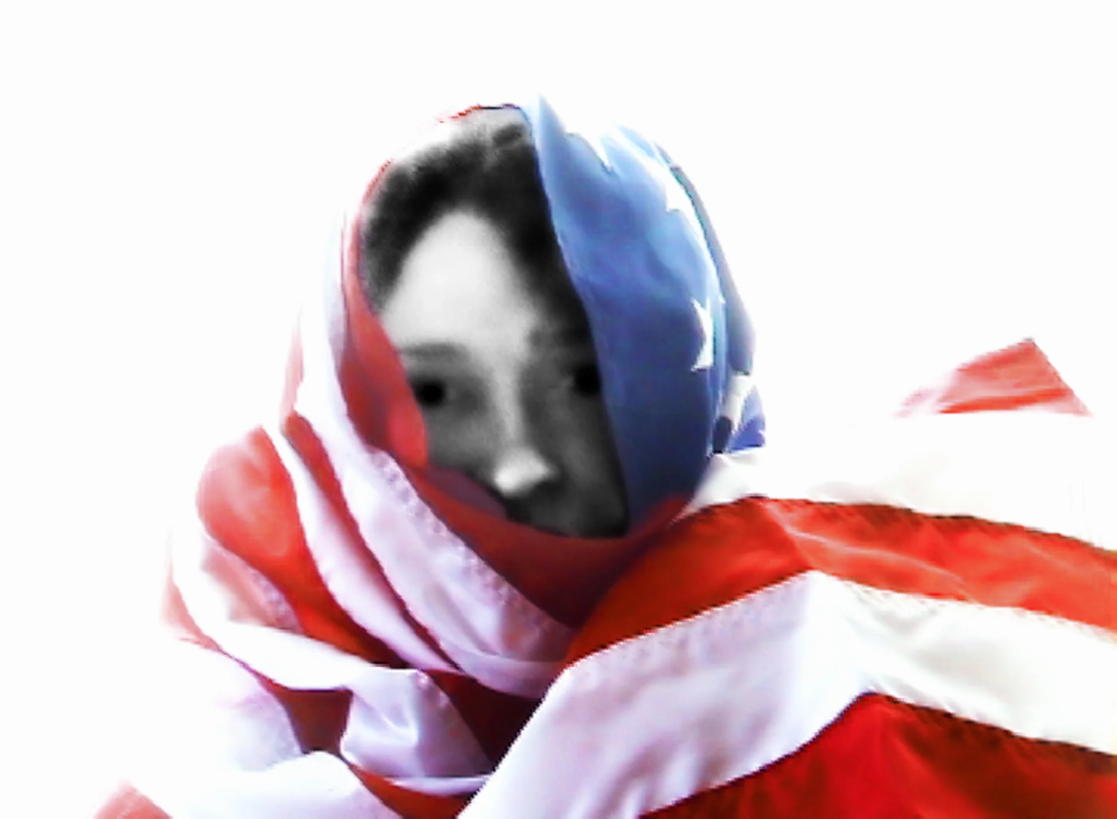 Soft-Soft American Flag Pigment Print on Silk - 44x36 inches