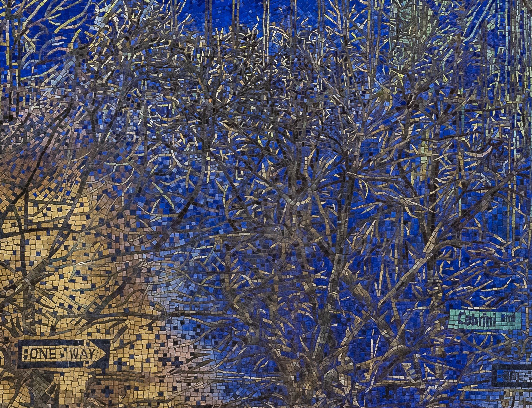 Cabrini st. One Way with branches detail