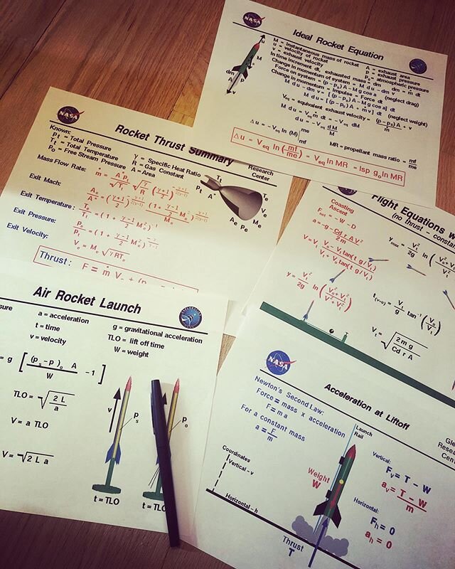 ROCKET SCIENCE! Equations actually. This is so nerdily exciting!!! Getting back into the physics of rocketry is great but being able to apply them is so much cooler than when I learned them originally!

I&rsquo;m going to try and use only publicly av