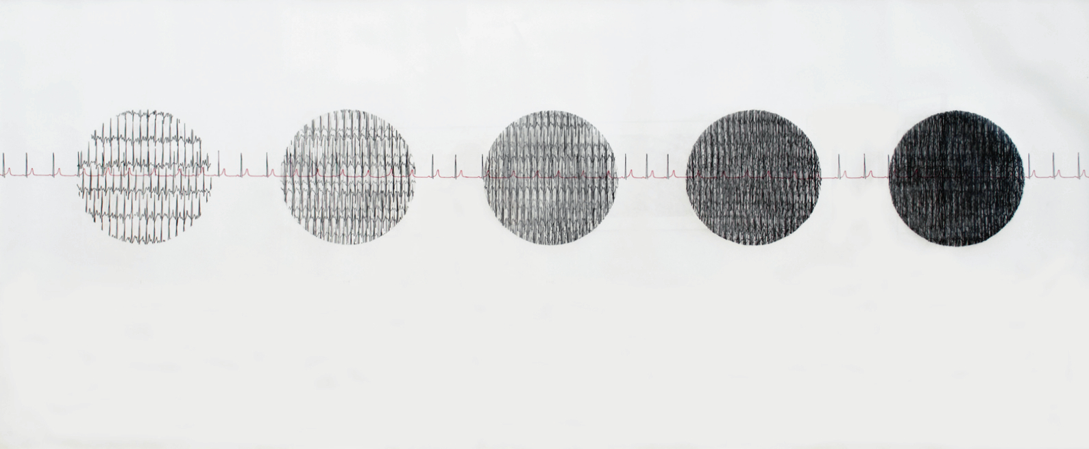   &amp;.  Graphite and ink on paper. 96 x 28 inches. 2012.  