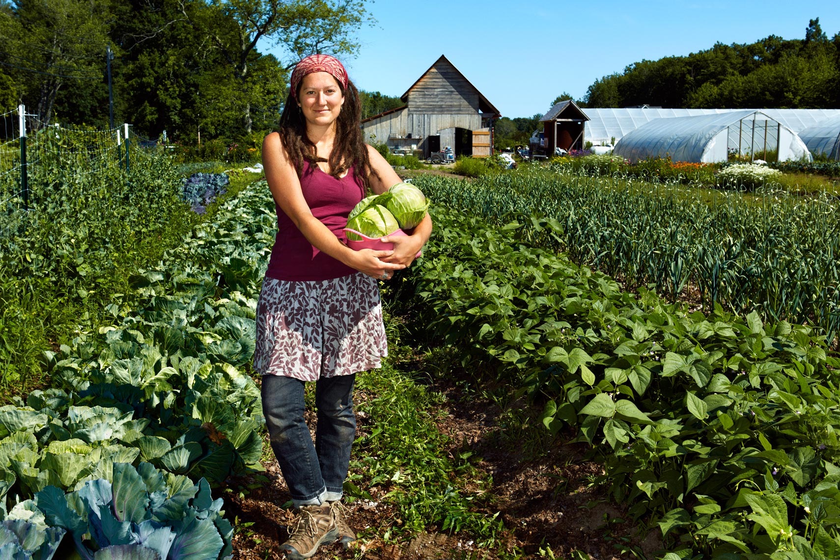 Abbie Hatch, 25, from Fairfield, Maine, graduated from U. of Maine, Orono in 2012. What is your favorite task to do on the farm, and favorite thing to harvest? Besides tending to the stand, I love microweeding — especially purslane. I love harvesting garlic scapes, because I can wear them while I harvest! What’s your favorite CD to listen to in the greenhouse? Yonder Mountain String Band Why did you do this apprenticeship? I aspire to be able to connect children to wholesome food, so I felt I needed to learn it for myself first. Fun facts: I am a vegan, and I eat peanut butter every day for lunch. When I wake up I make pterodactyl noises as I stretch. Activities off the farm: Enjoying and dancing to live music, relaxing on Chebeague Island, going on hiking adventures Spirit veg: beet