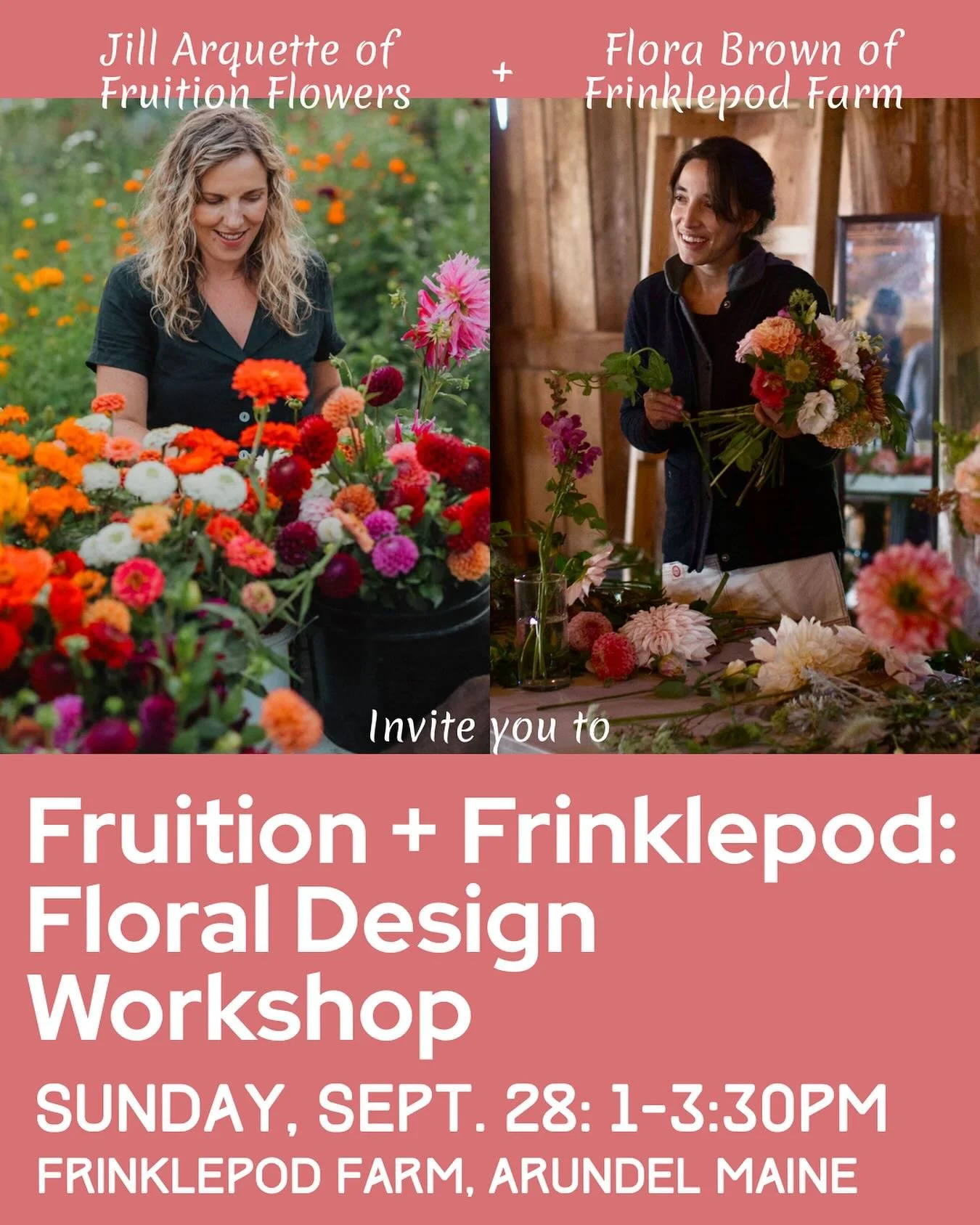 One of my most favoritest people in the whole wide world is Jill of @fruitionflowers and we are planning a beautiful afternoon of flowers NEXT Sunday!
Be prepared to learn and play with some of the most dazzling autumnal blooms, foliage, and garden t