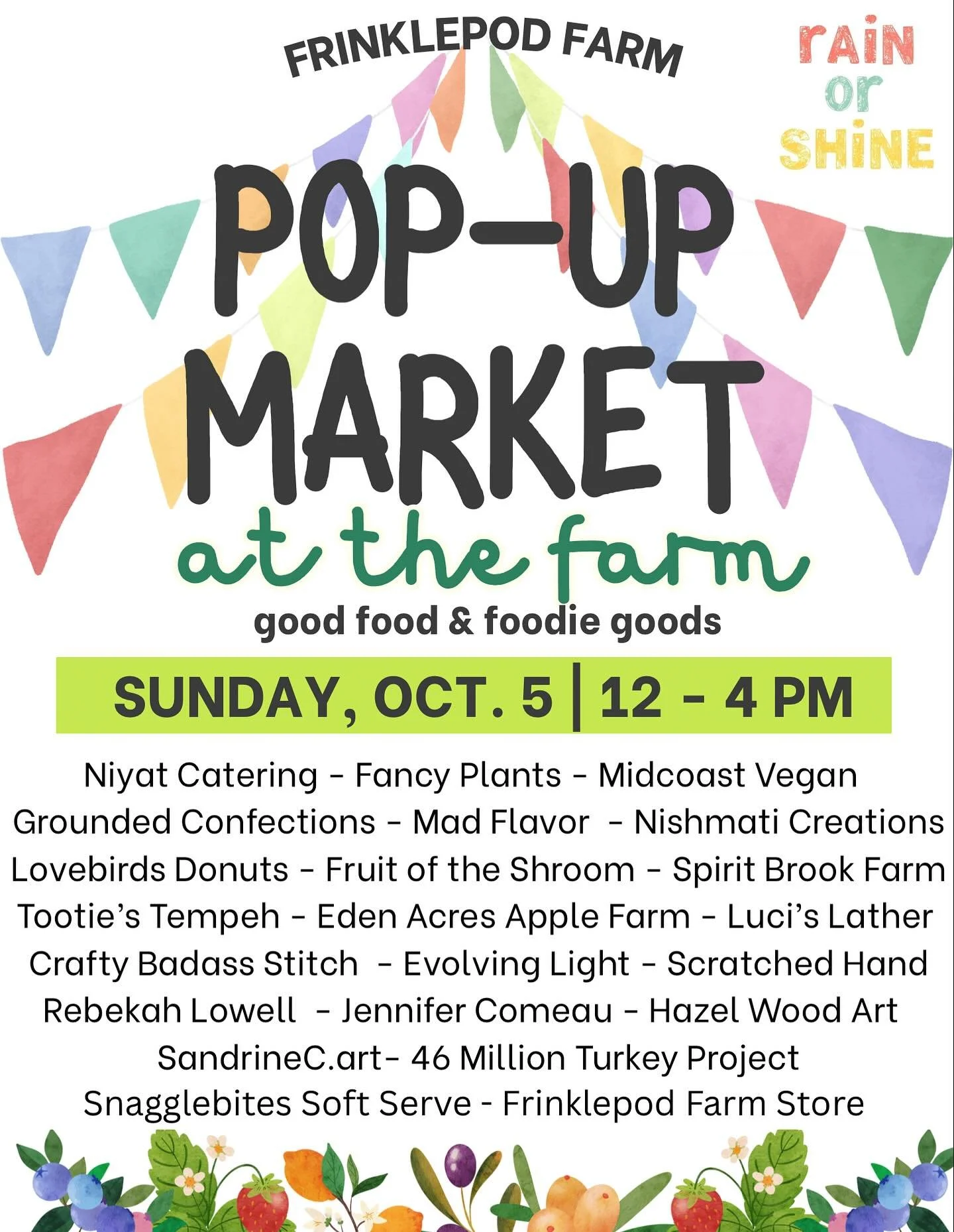 Mark your calendars, hang onto your hats and gird your loins, because our last Pop-Up of the season is going to be the bee&rsquo;s knees!
Featuring food by
@niyatcatering 
@fancyplantsmaine 
@midcoastvegan 
@grounded_confections 
@madflavorofme 
@ede