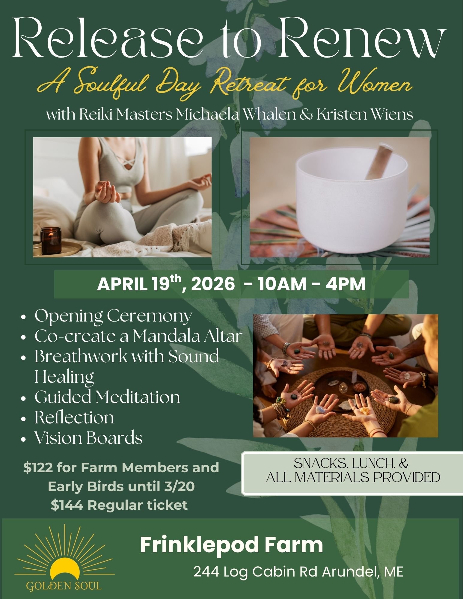 Release to Renew Retreat, Hosted by Golden Soul