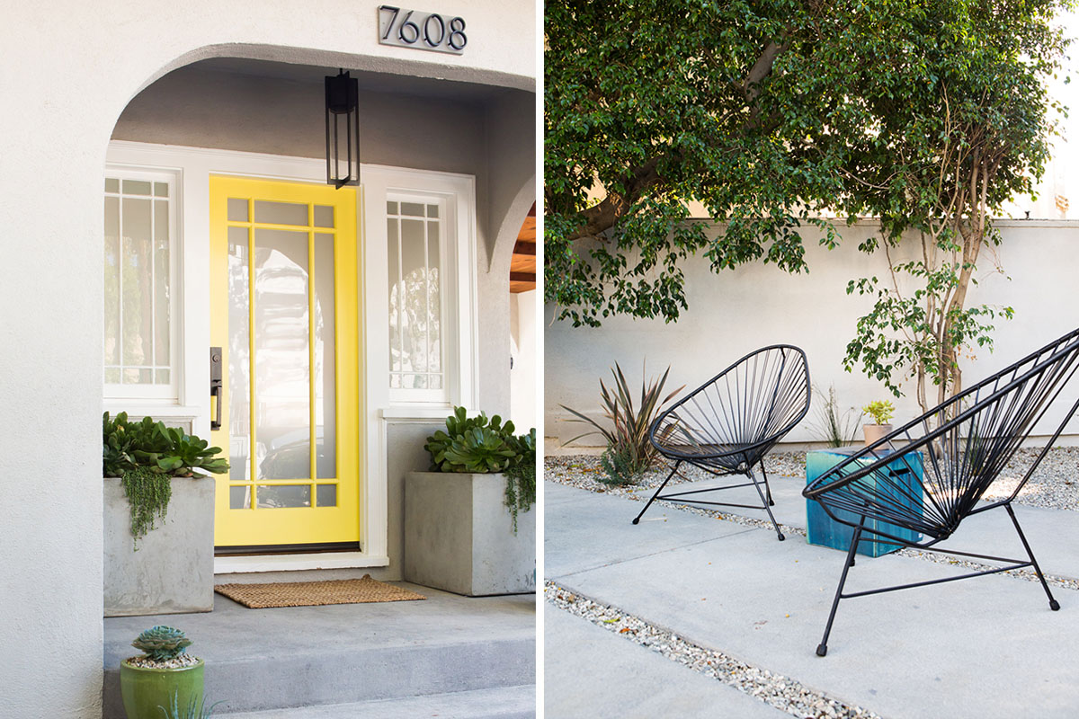 1 Craftsman Bungalow Cute Yellow Entry Casual Chic.jpg