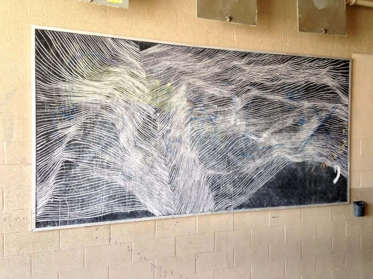 untitled temporary drawing, blackboard in men's room no.2