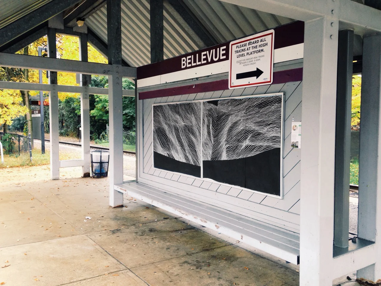 untitled temporary drawing, Bellevue MBTA station