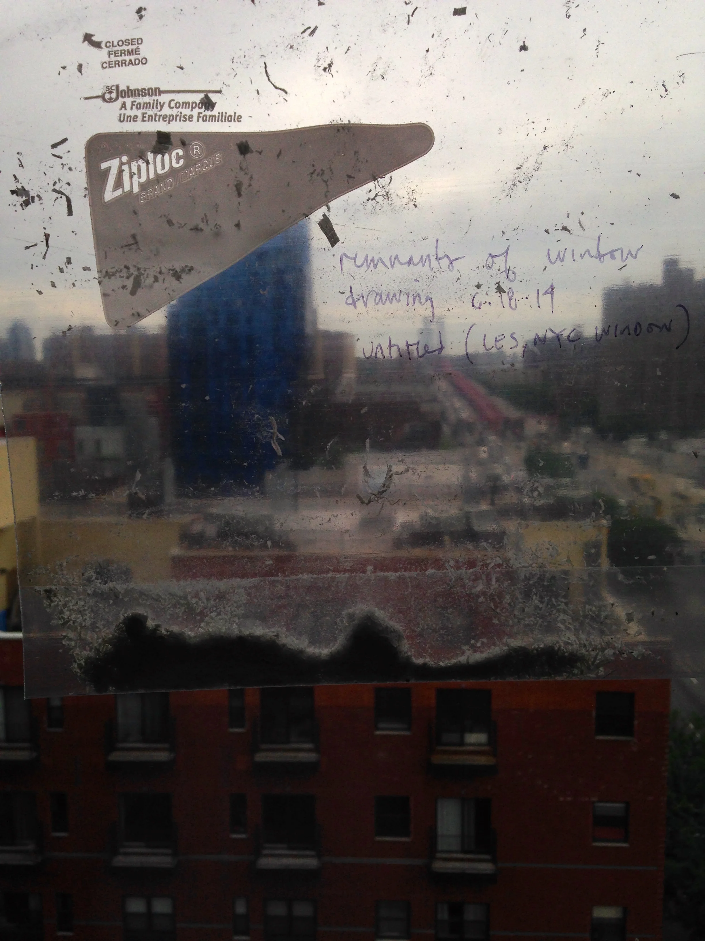 untitled temporary drawing, L.E.S. window, NYC