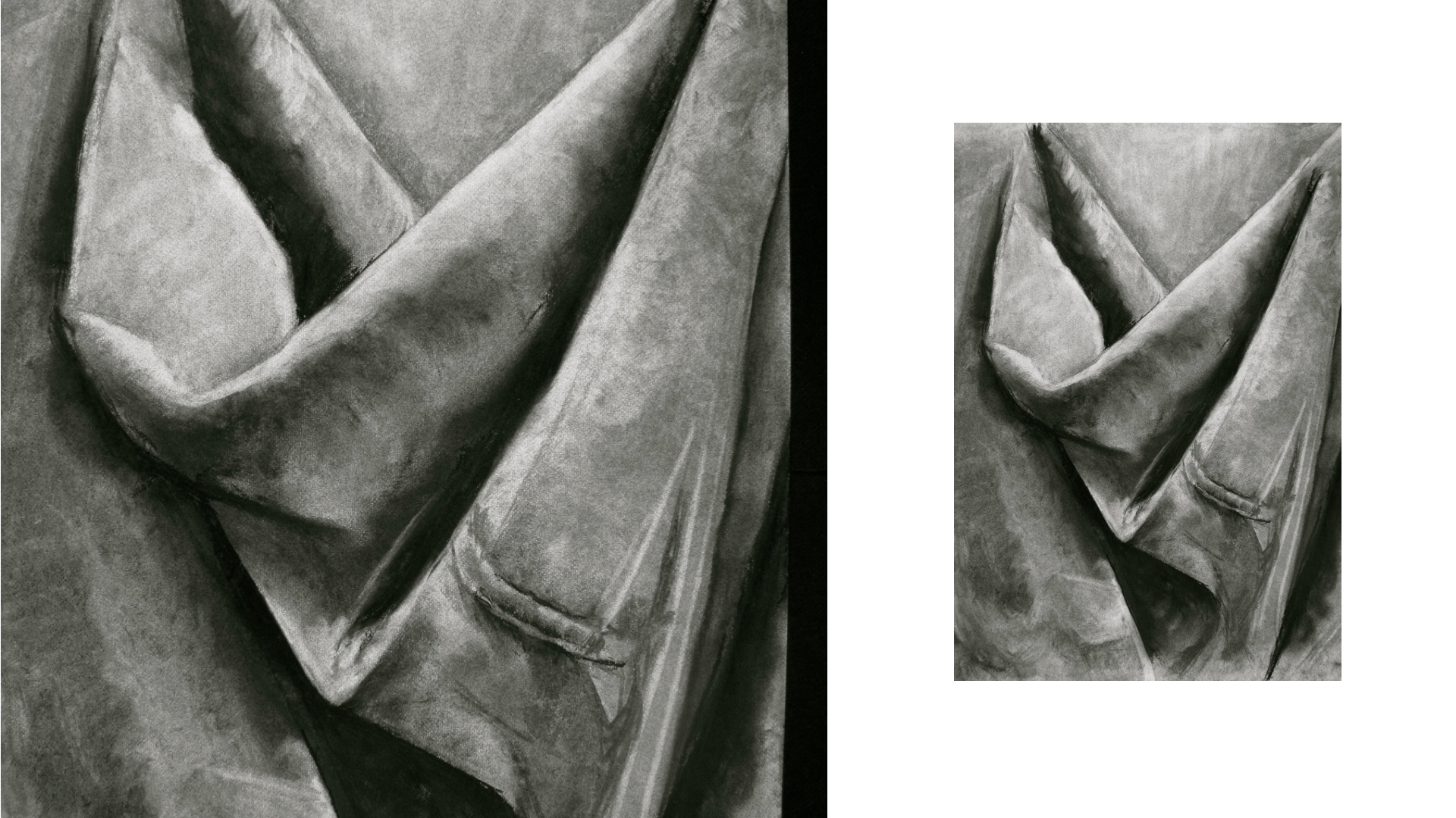 drapery study in charcoal 18 x 24