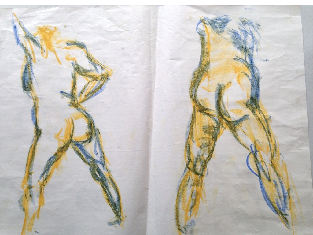 30sec-2min color gestures with oil pastel