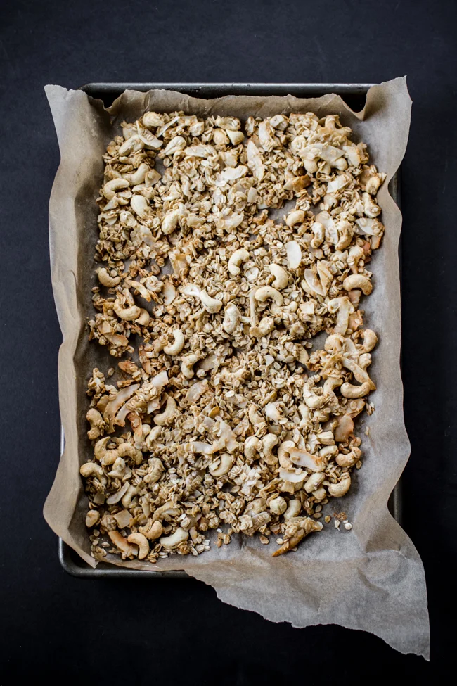 Coconut Cashew Maca Granola {tastes like butterscotch!} | edibleperspective.com