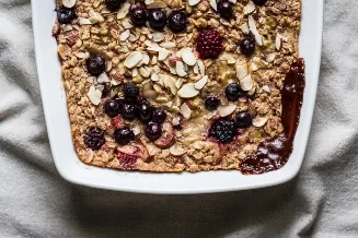 Rhubarb Berry Baked Oatmeal