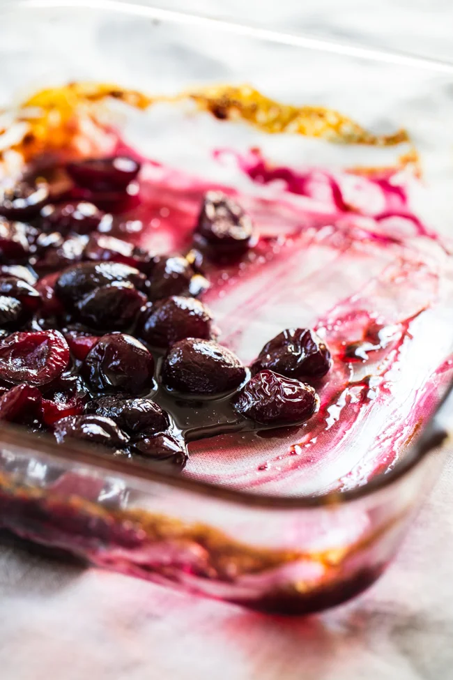 Roasted Cherries for Roasted Cherry Lavender Ice Cream | Edible Perspective