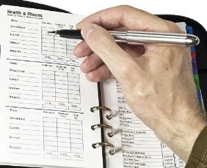 REcord exercise minutes and healthy food choices