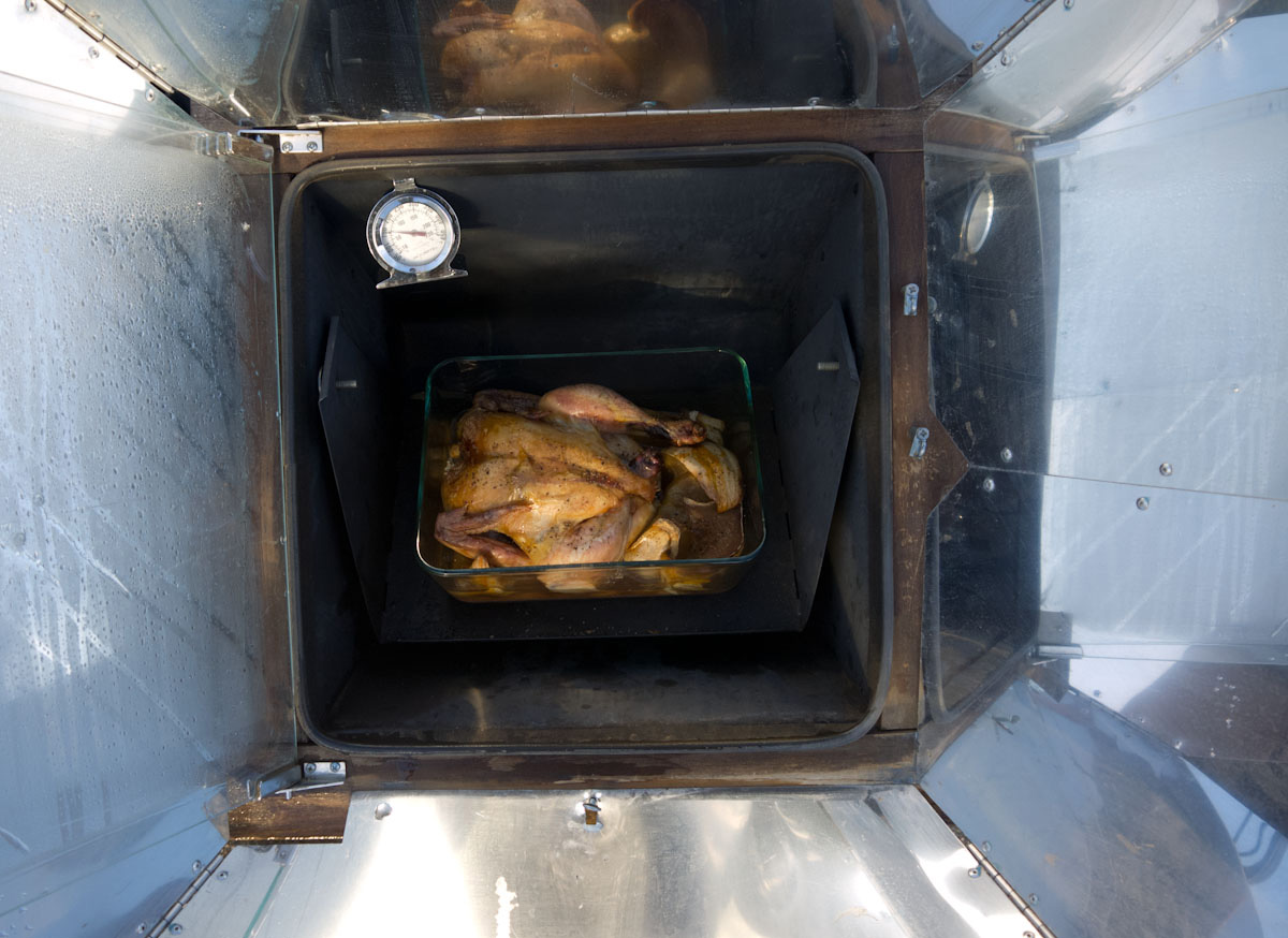 Chicken in a solar cooker