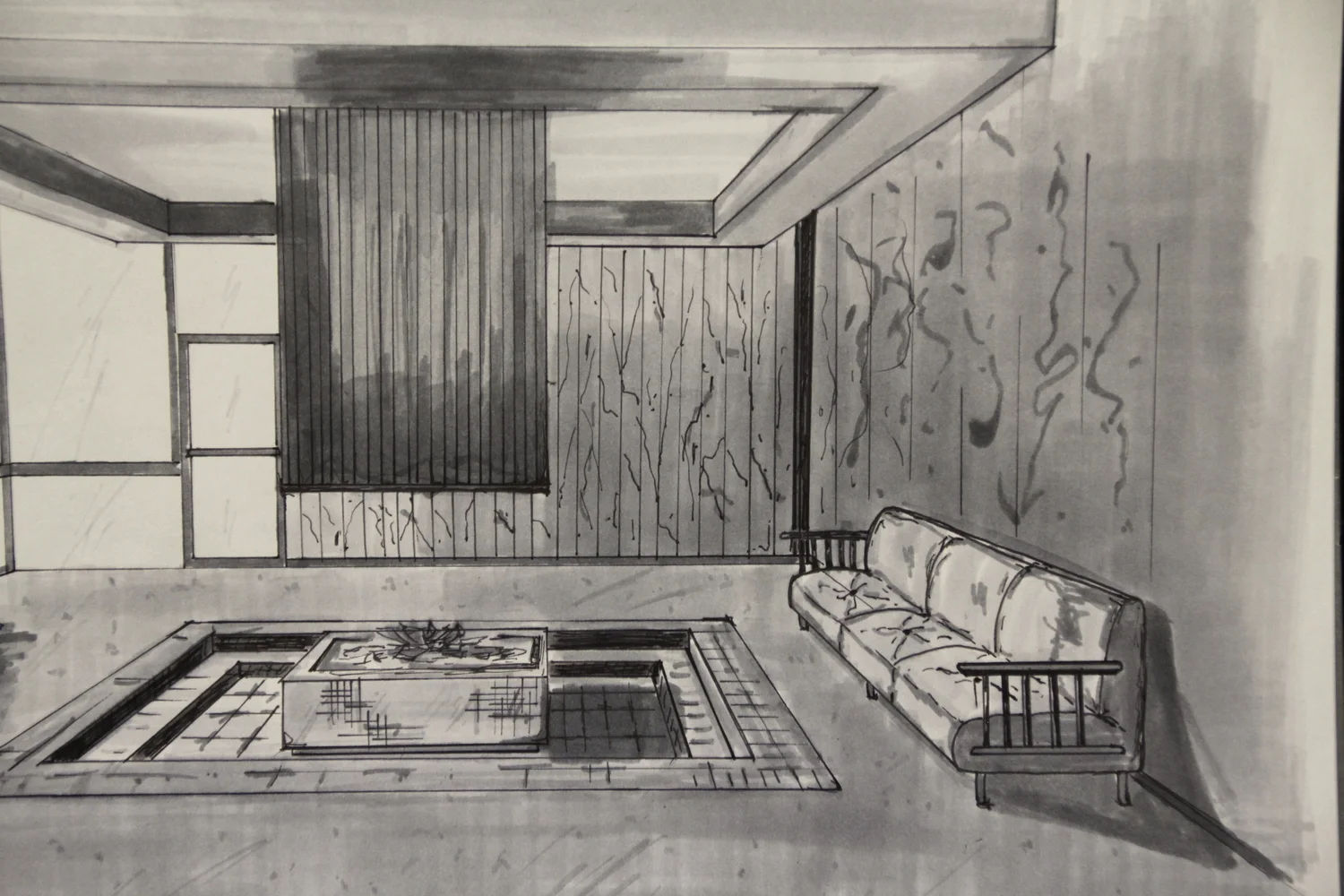 Student Lounge/ Grey Value Rendering