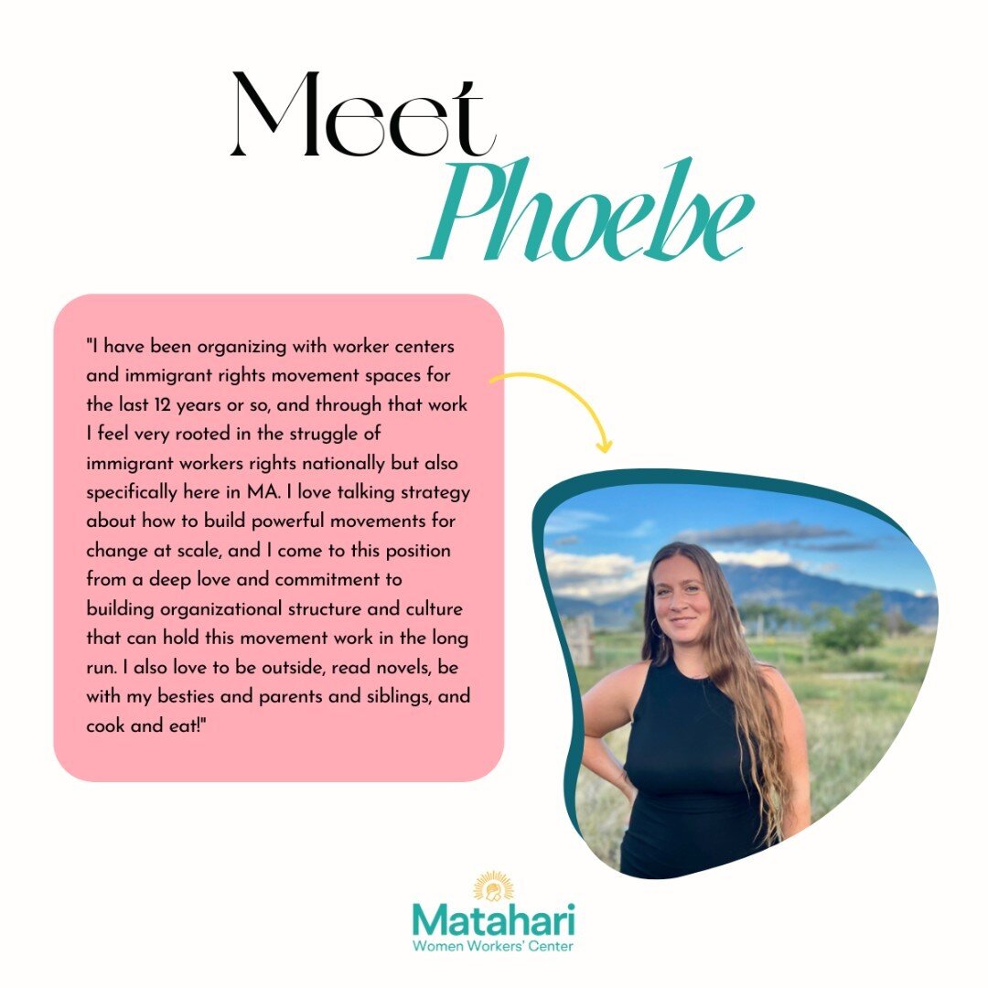 🌟 Introducing Phoebe, Our New People and Operations Manager! 🌟

Join us in welcoming Phoebe, our newest team member! With a strong background in worker centers and immigrant rights movements, Phoebe is passionate about advocating for immigrant work