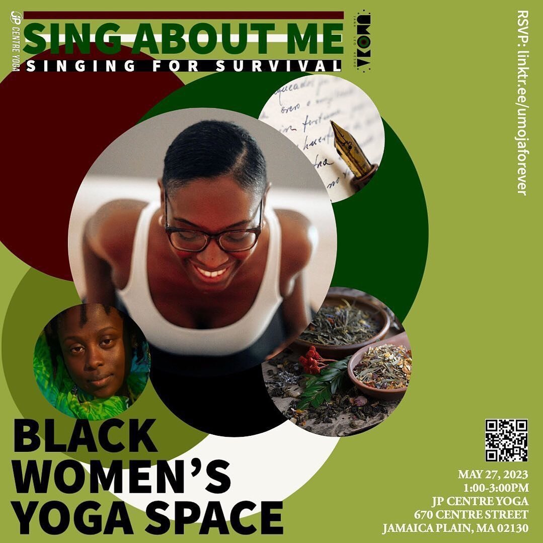 @jpcentreyoga is supporting @umojamilele in celebrating Black women&rsquo;s power to narrate with our bodies! Join them on 5/27/23 for the opportunity to celebrate Black Women&rsquo;s ability to spell and survive with our bodies when history tries to