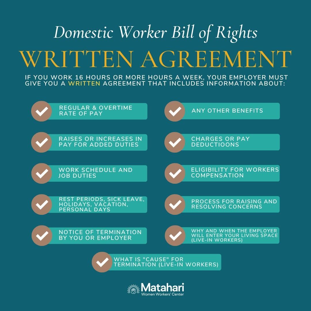 This agreement must be written in a language you understand, and you and your employer must sign it. You must receive this agreement BEFORE you begin work. You may use the Attorney General's Employee Agreement template. It's available at www.mass.gov