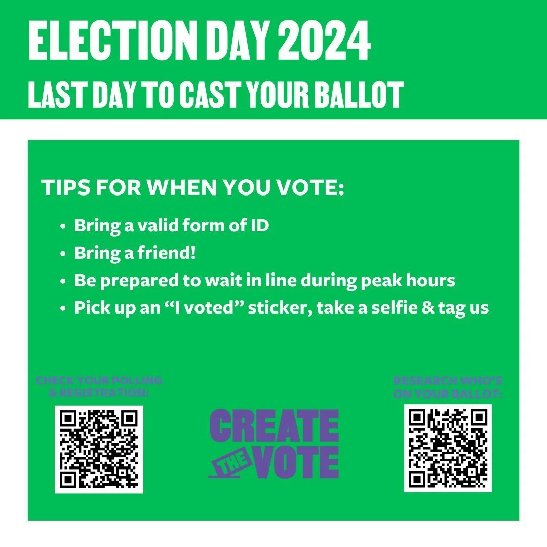 🗳️The BIG DAY IS HERE, It&rsquo;s ELECTION DAY !🗳️
Today&rsquo;s the day to make your voice heard and cast your vote! 

Head to the polls, bring a friend, and don&rsquo;t forget to grab your "I Voted" sticker! Let&rsquo;s shape the future