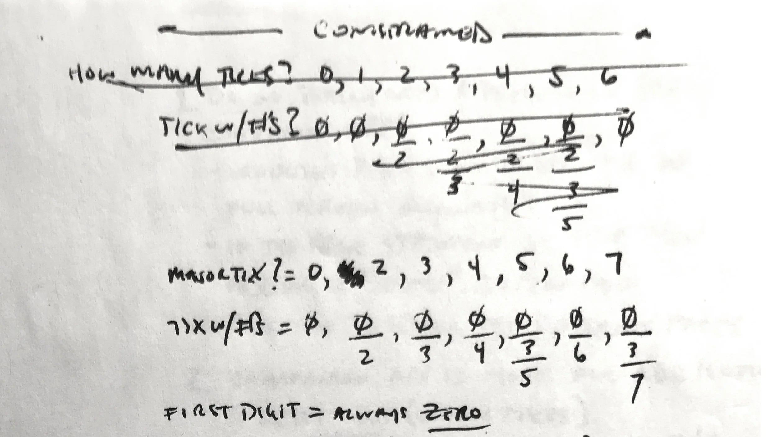 Initial sketches of dial patterns