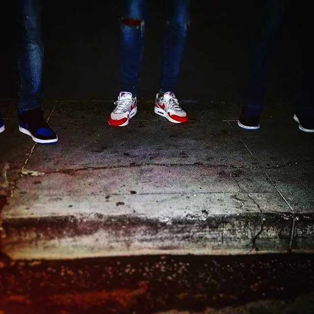 &quot;Parking lot -------&quot; from the Hollywood Street Series #8 of 10. *
.
.
&quot;if the door man ever said anything above $5 or told us 'you can't wear those shoes in here' we'd just go out to our car, turn up the stereo speakers, open the trun