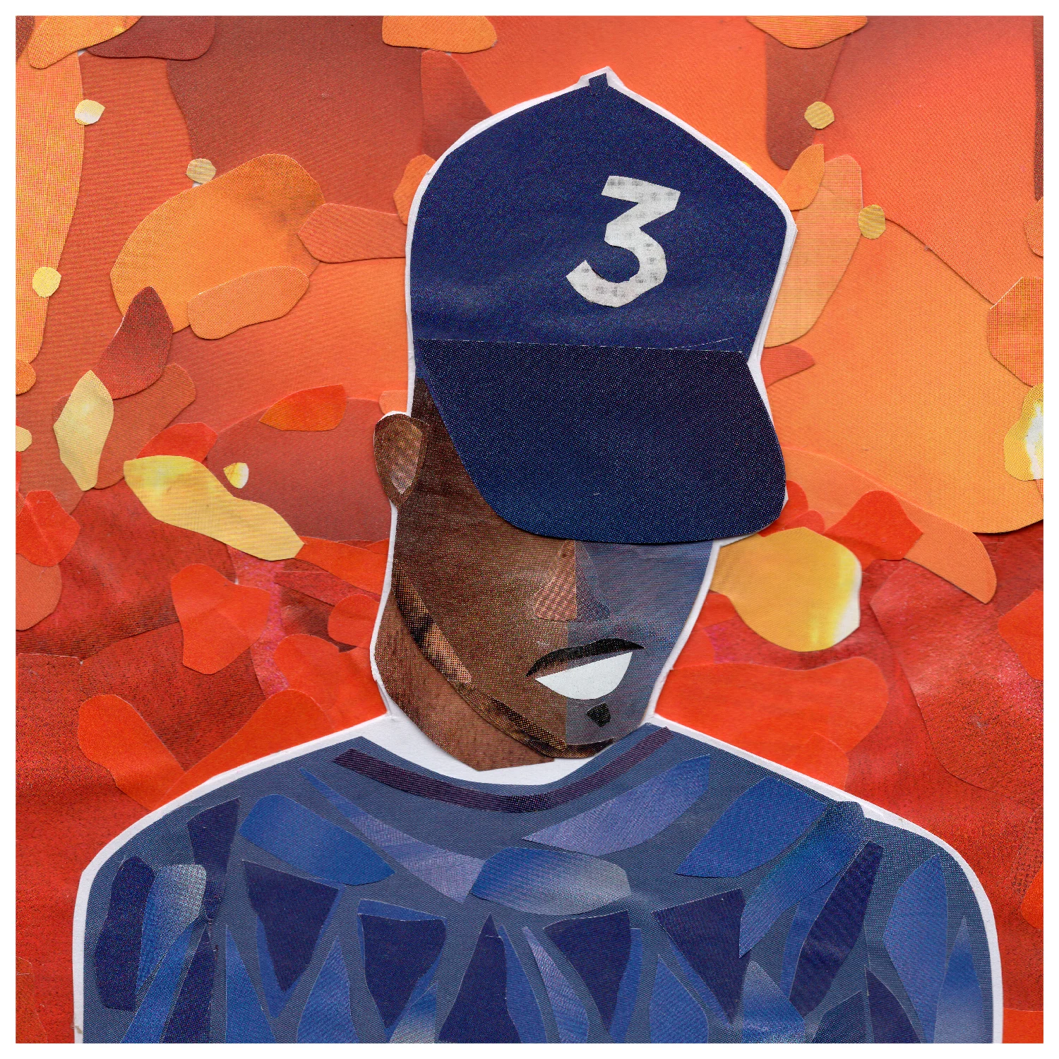 more the merrlier handmade collage art - chance the rapper greeting card
