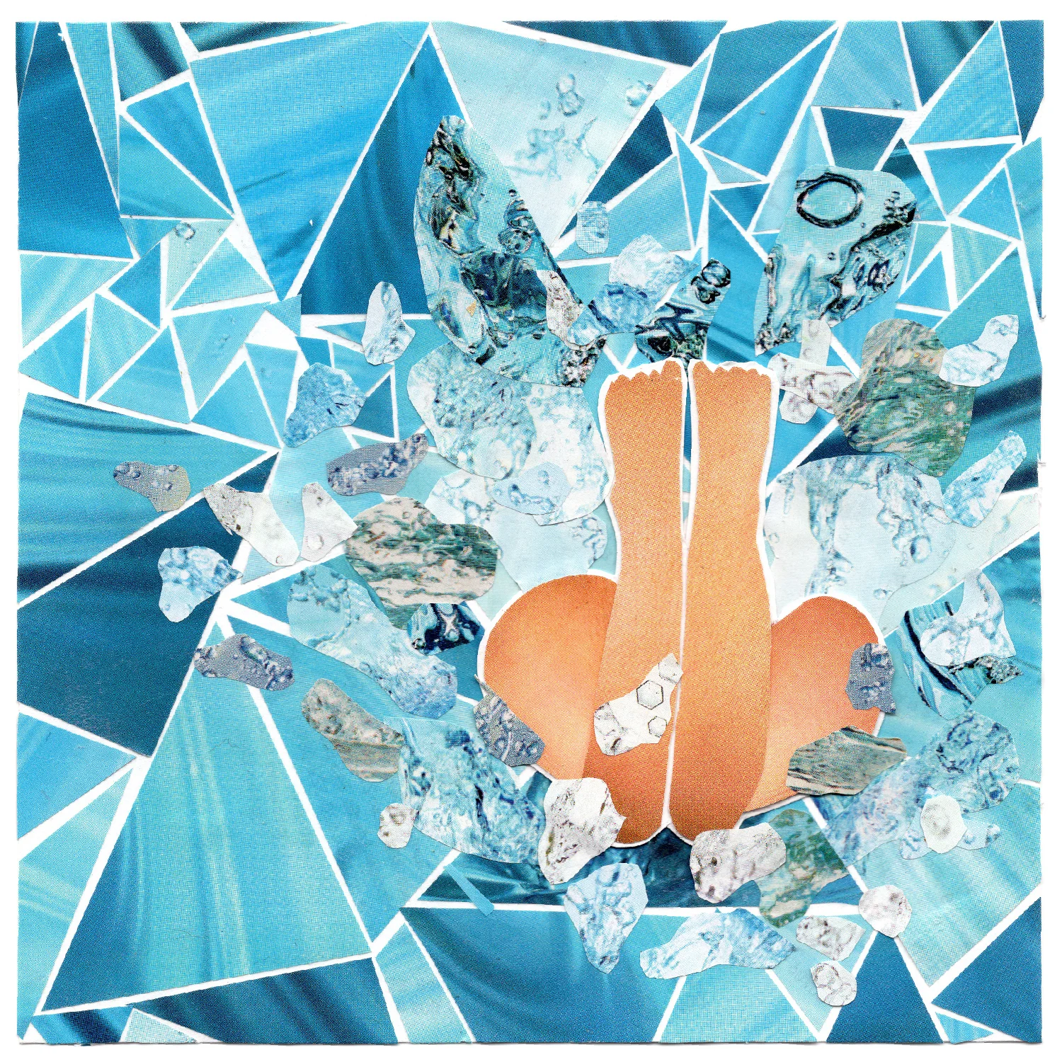 more the merrlier handmade collage art - make a splash summer pool party greeting card