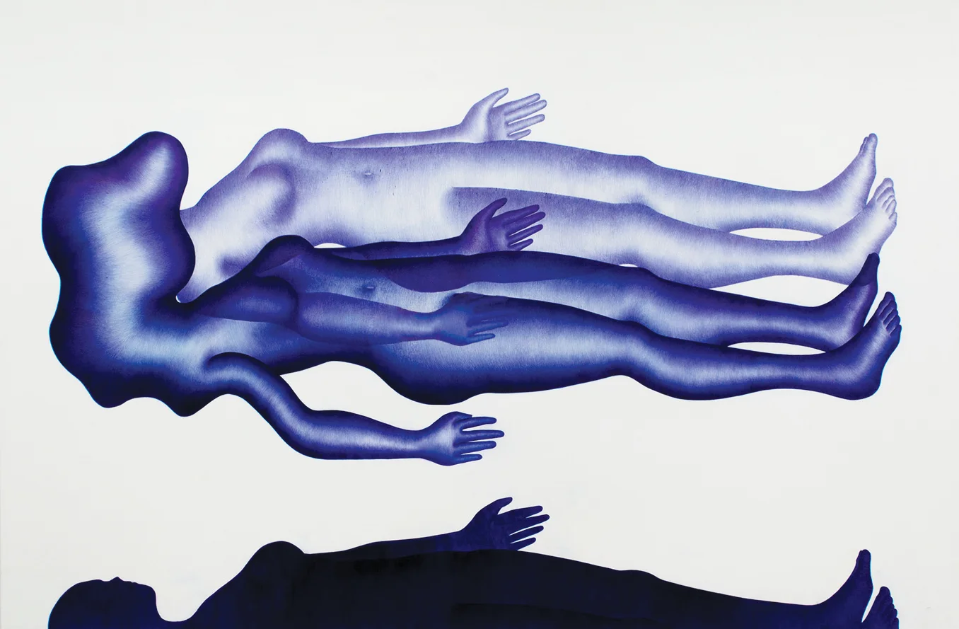 Hayley Dawn Muir Queasy, 2016 ballpoint pen on panel 48" x 72"