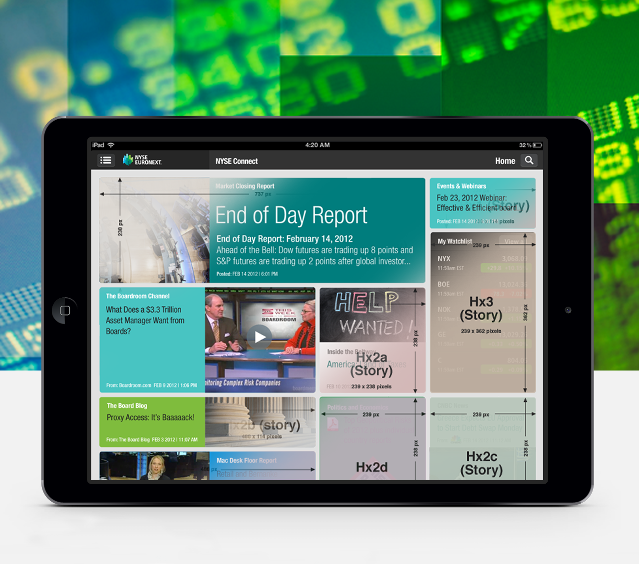 iPad app home