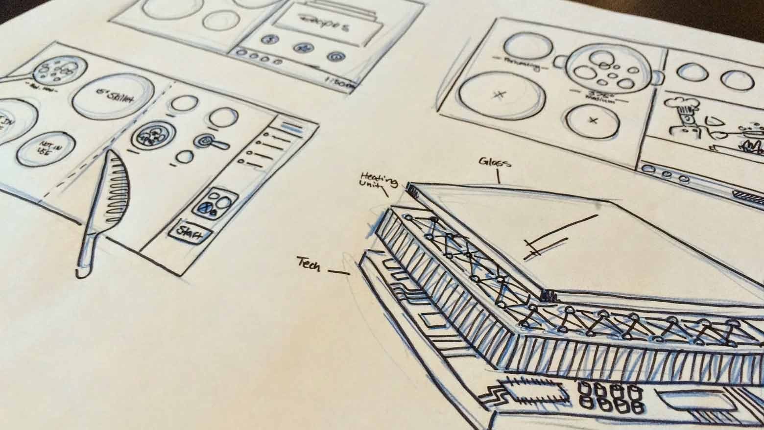 Whiteboard sketches were diagrammed with greater fidelity to allow the ideas to marinate.