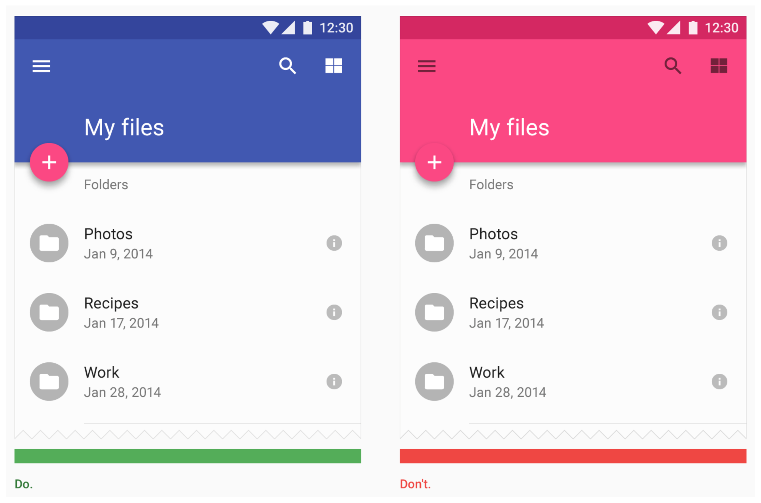 There’s a specific color palette and a way to combine those colors.