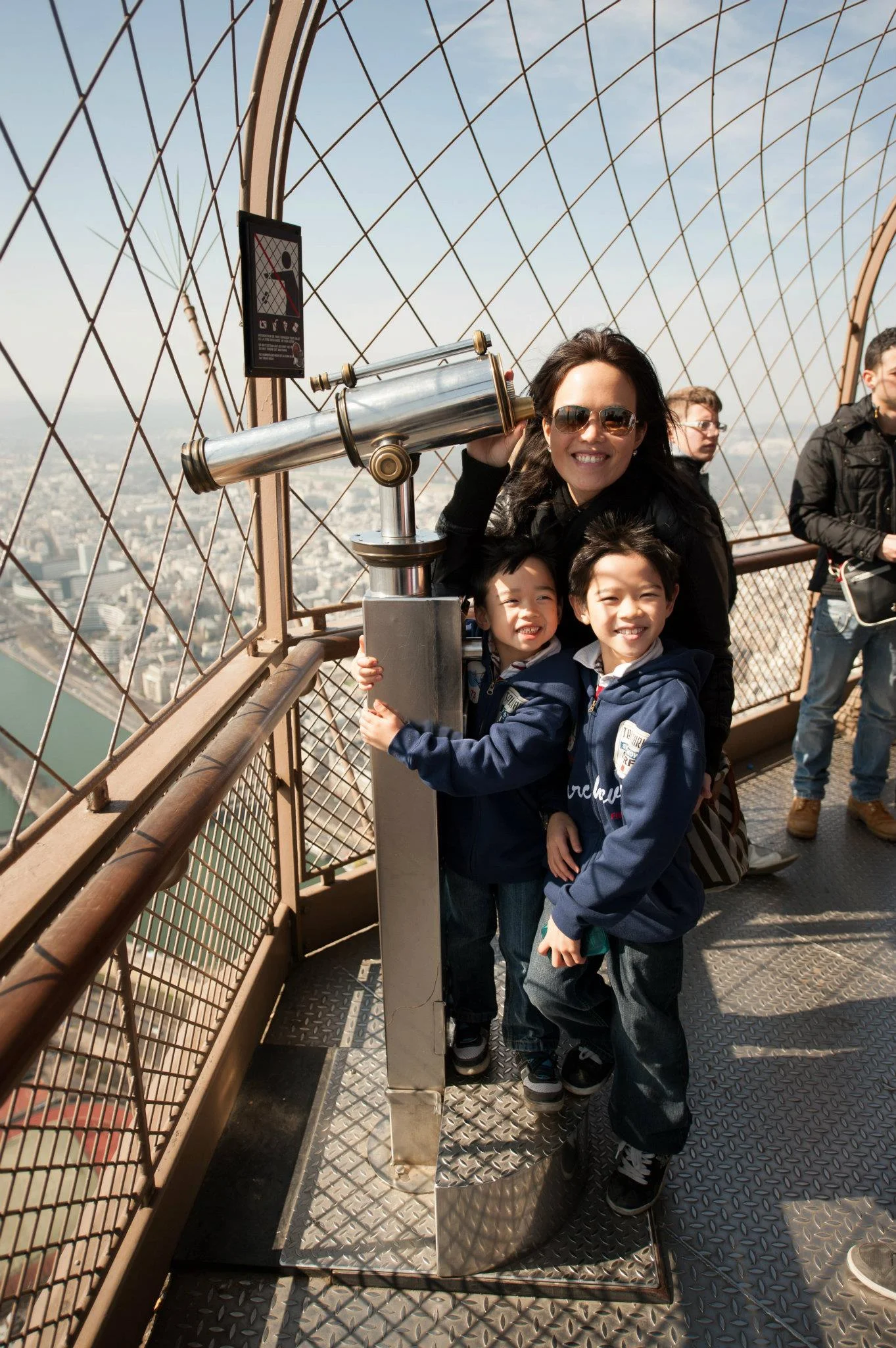 On the Eiffel Tower...a windy day!