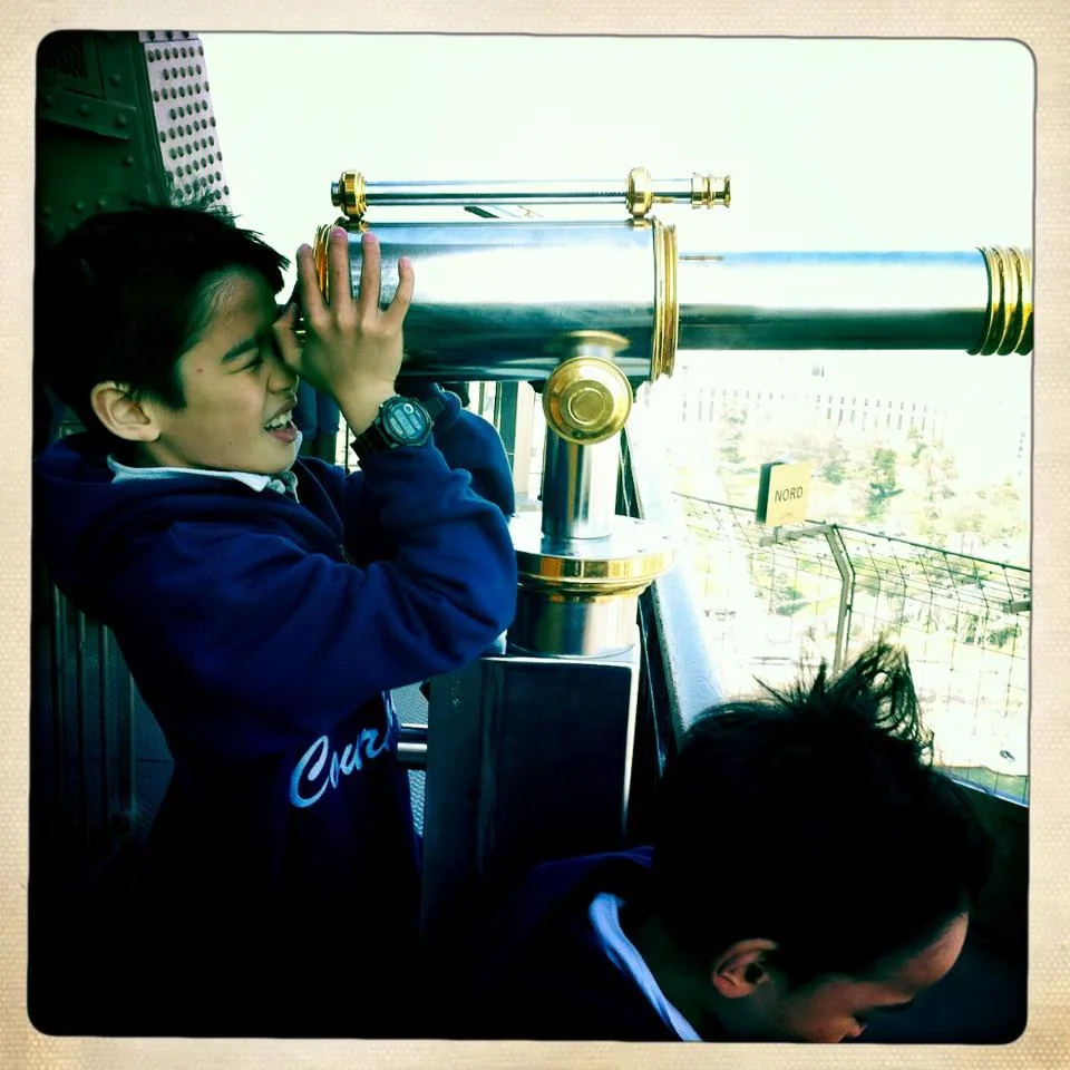 Nathan just loving the view. He says he could see the Arc de Triomphe.