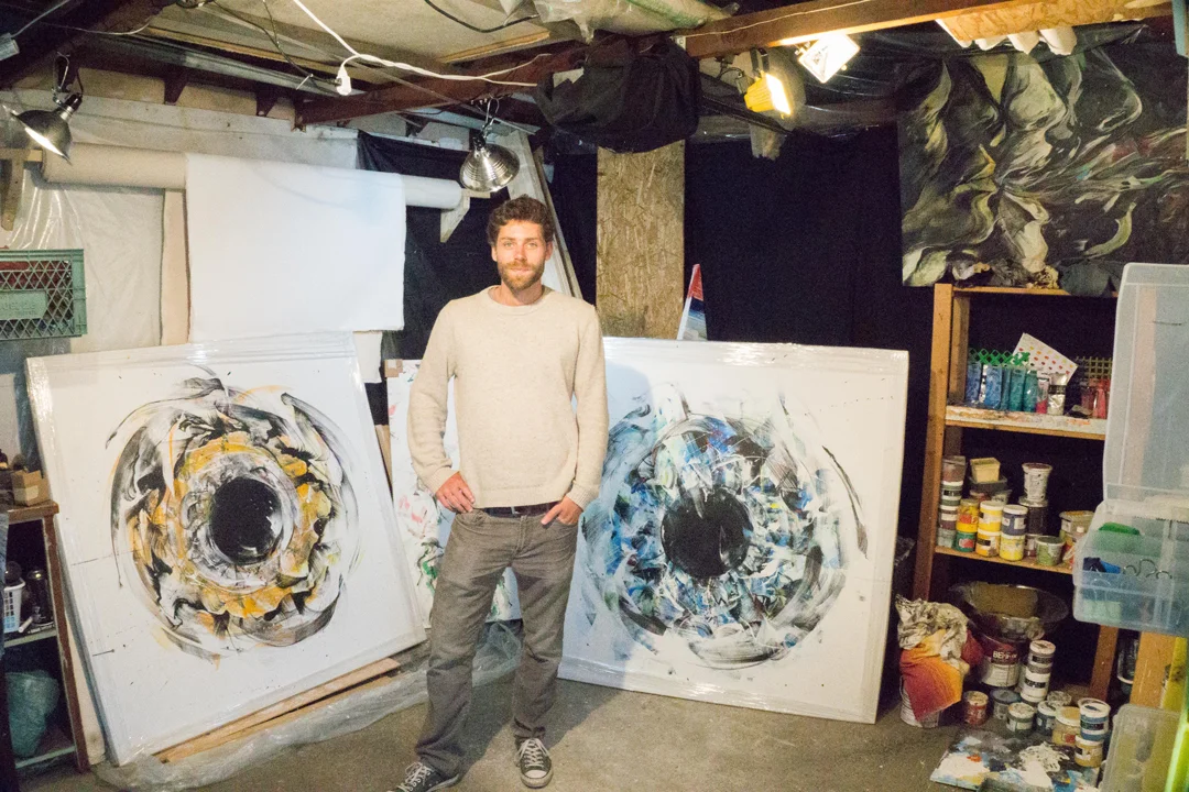 French artist Thibault Sendra in his studio in East Vancouver. Photo: The Vancouverite