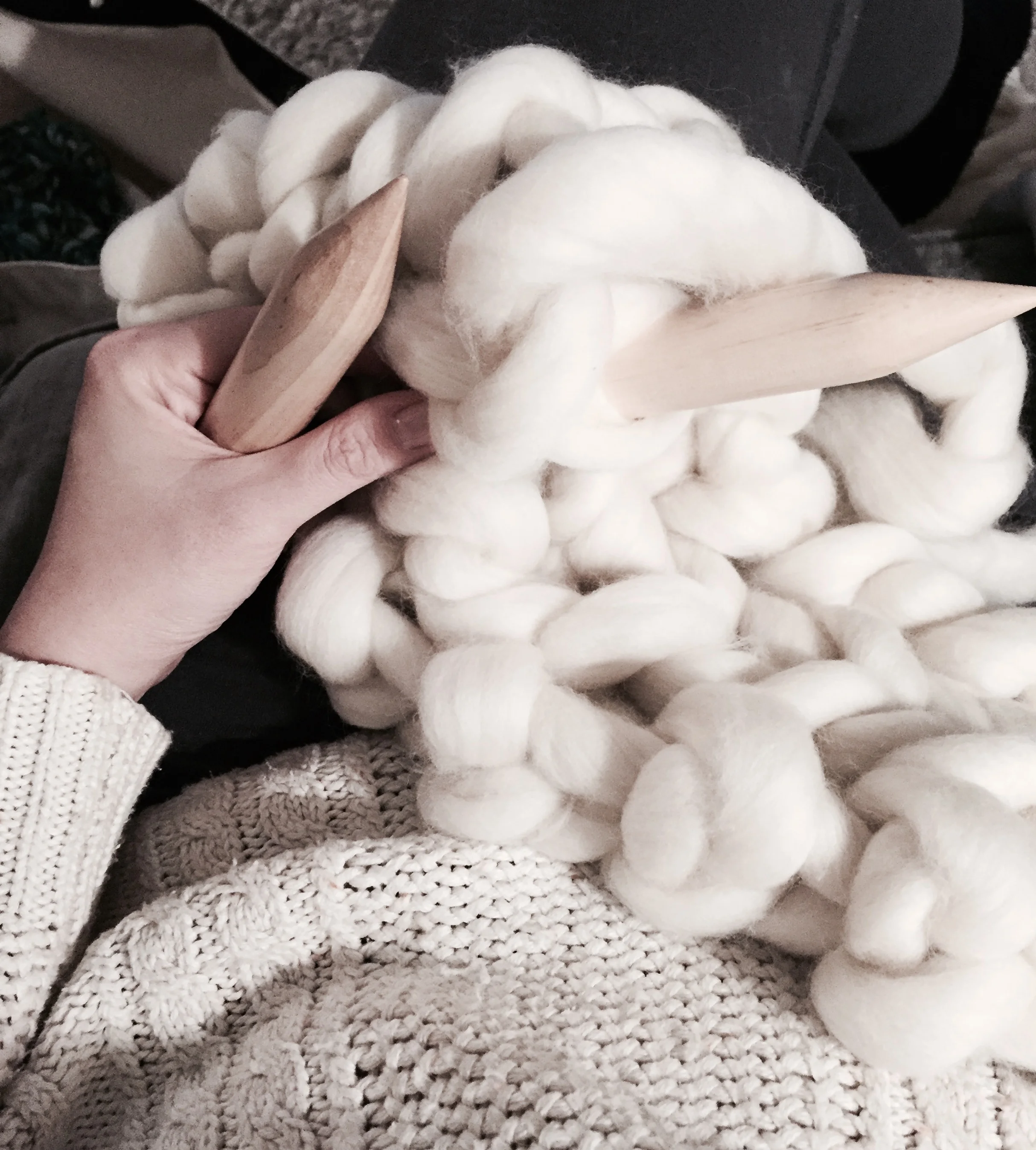 it takes me approximately the length of an average movie to knit one of my scarves!