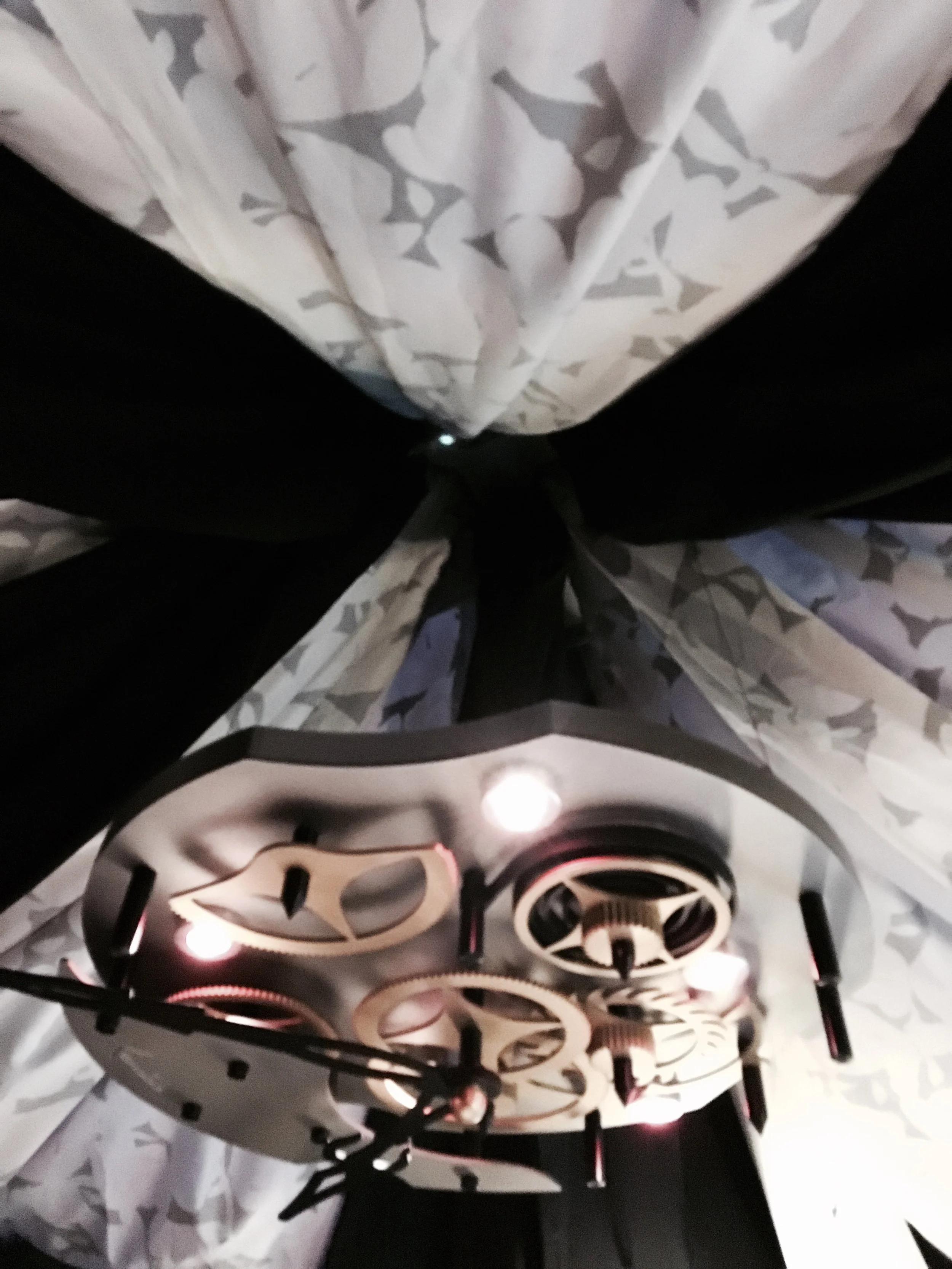 Closer up look at the swaths of Joue custom-made fabric for the event