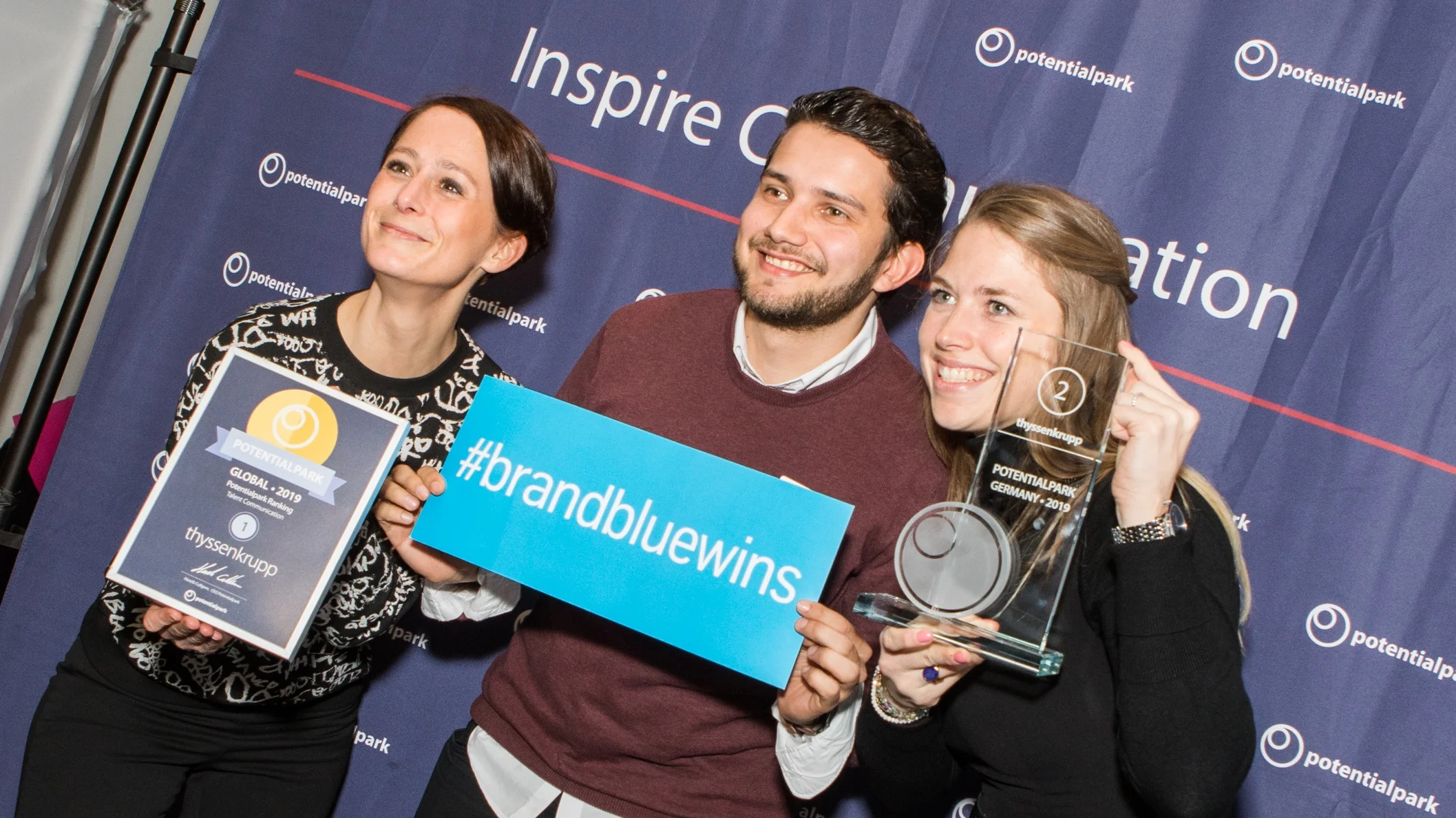 thyssenkrupp celebrating their win at the Potentialpark Germany Conference