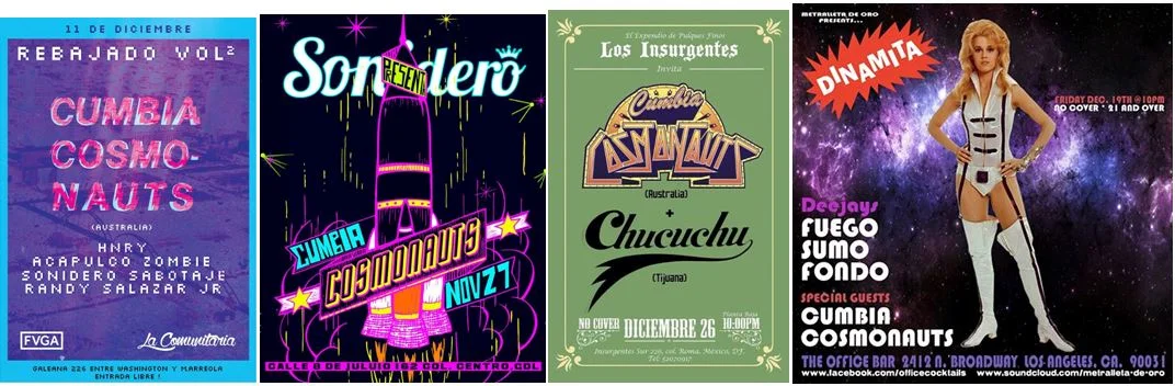 selection of Mexico/USA Tour flyers...