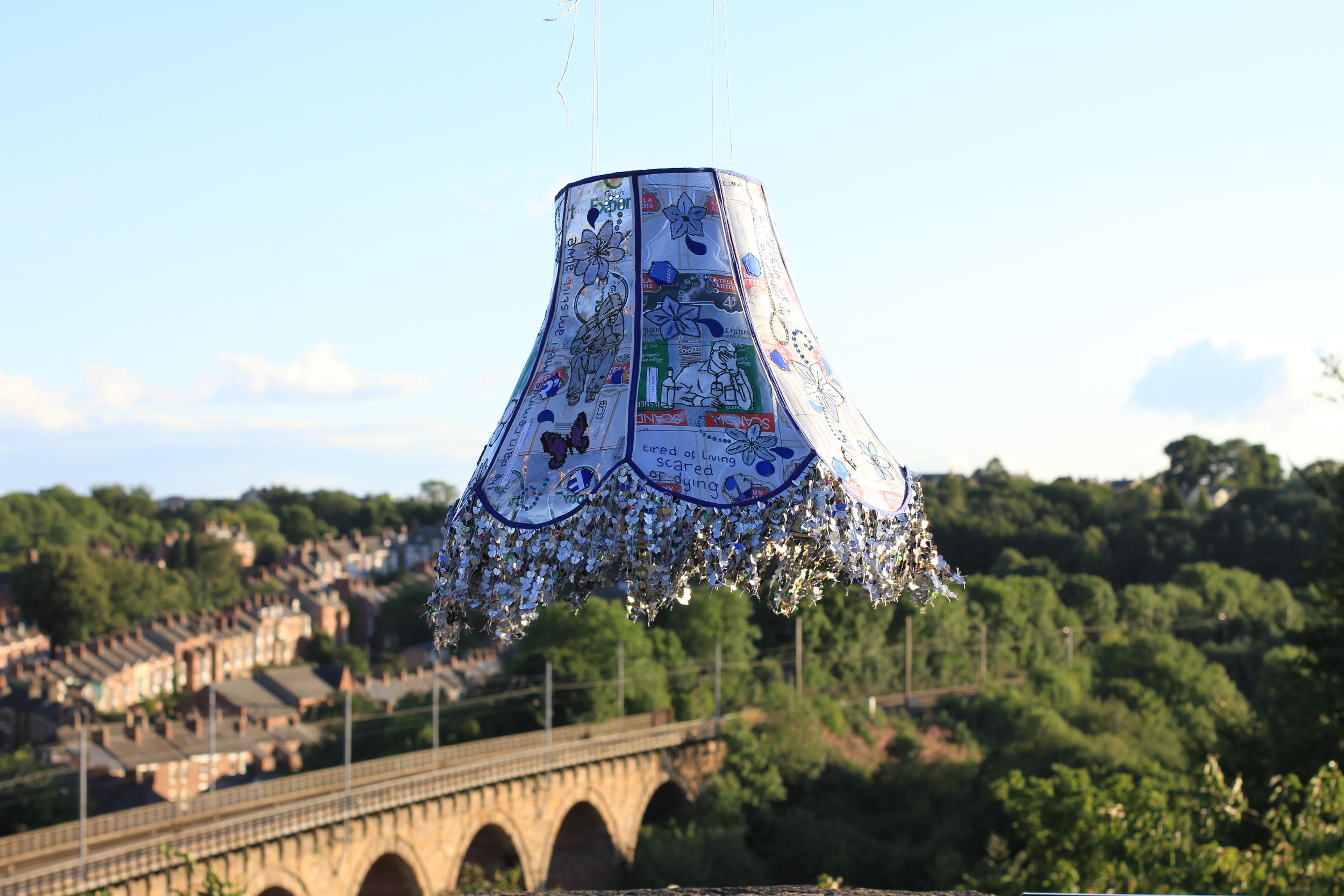 Large beer can lampshade
