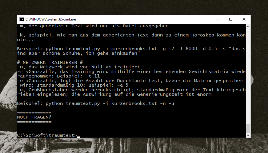 Fig. 13: Beispielarbeit unseres Textgenerierungs-Skriptes
