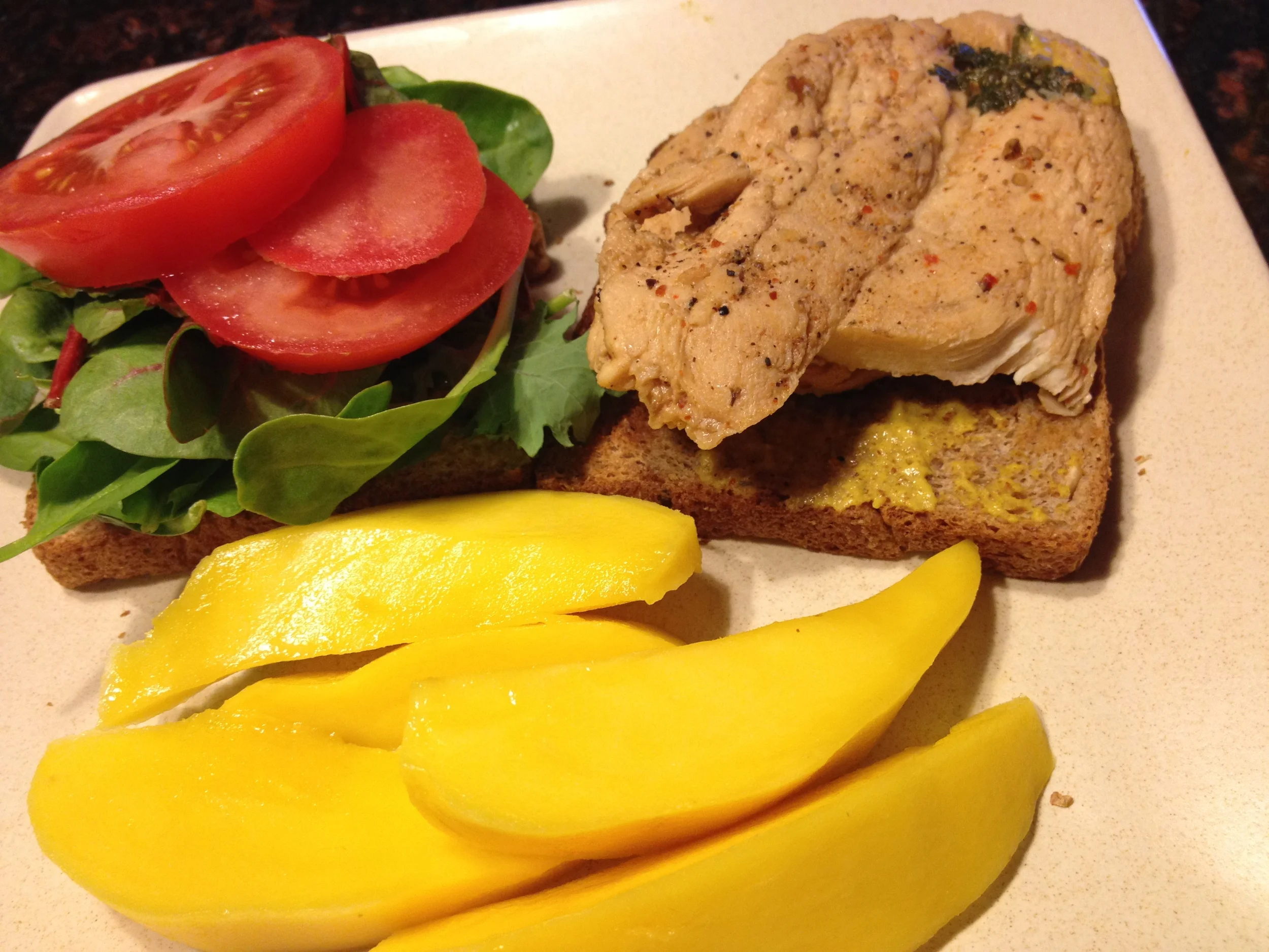 Grilled Chicken w/Fresh Sliced Mango