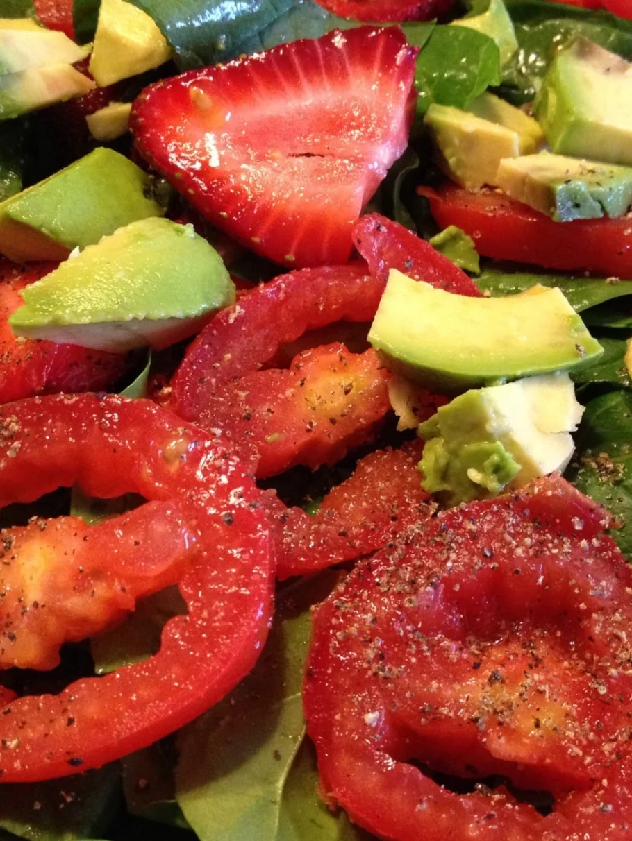 Strawberry Avocado Tomato Salad