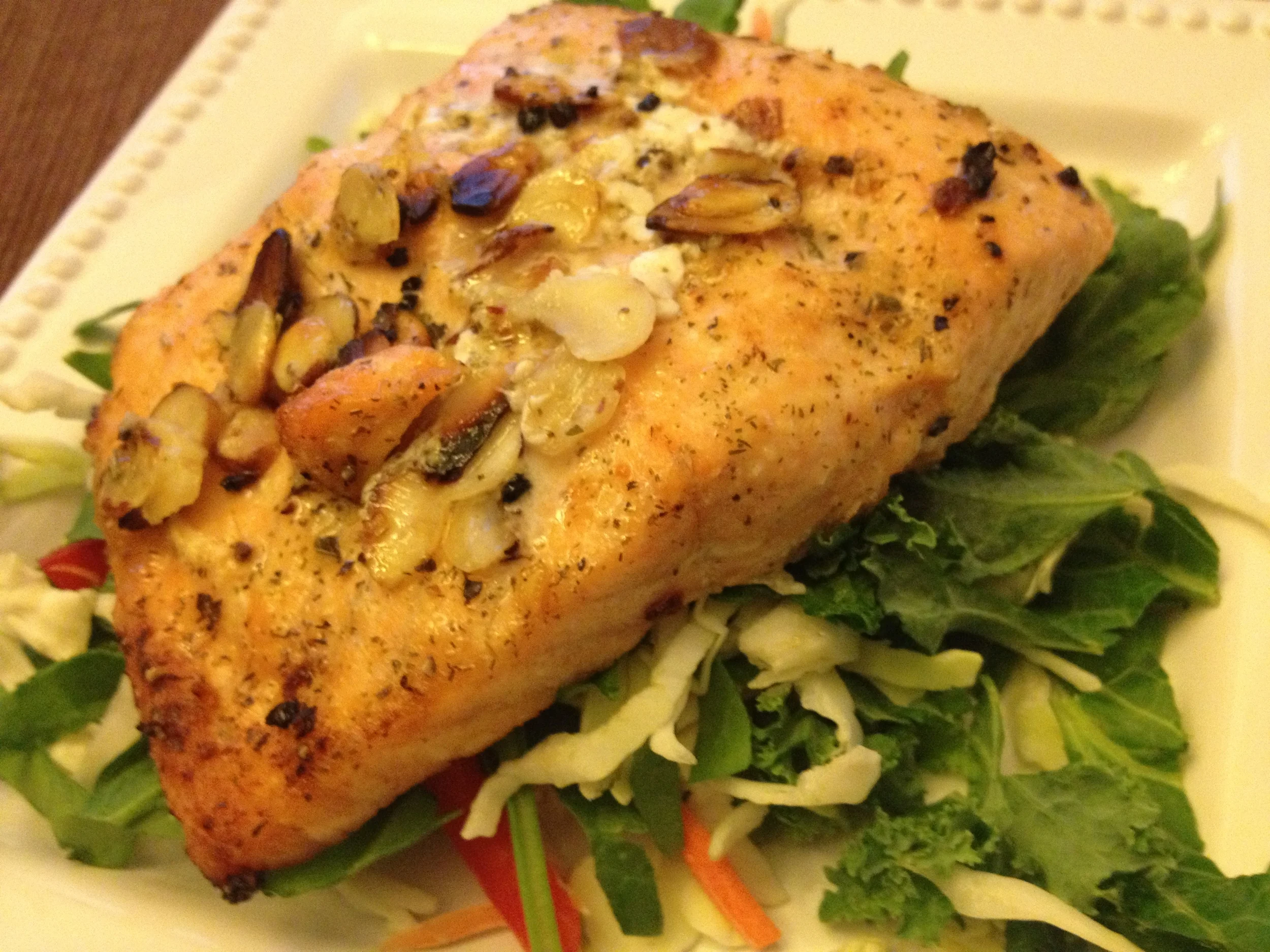 Grilled Salmon on Salad