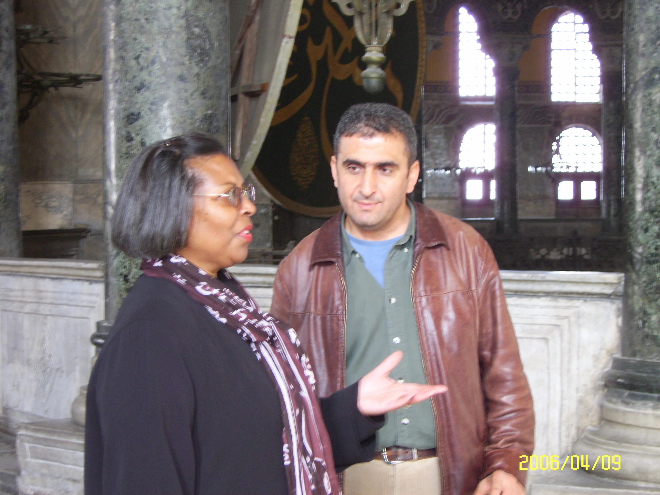 Regina with guide inside Hagia Sophia - Istanbul, Turkey