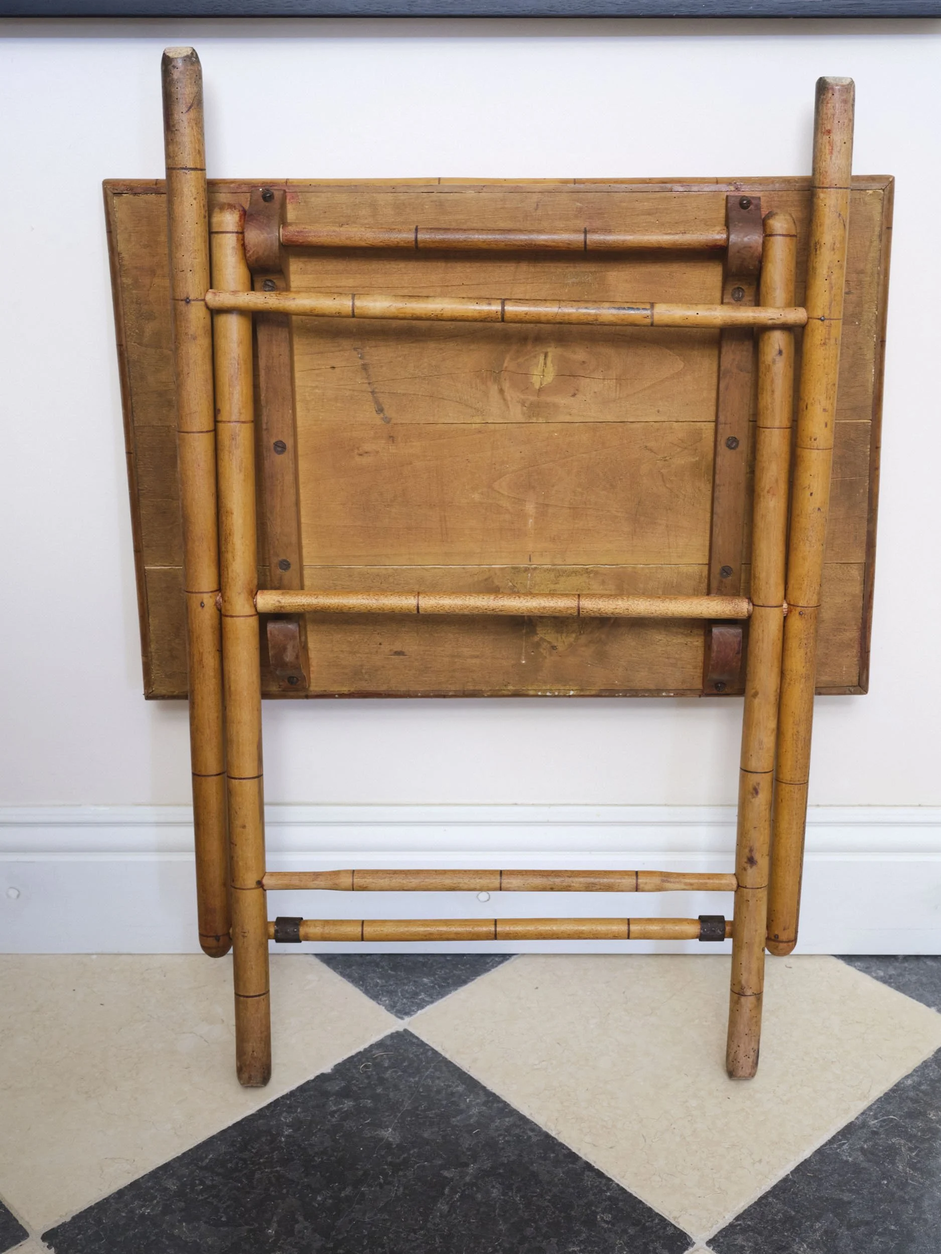 French Faux Bamboo Folding Table Circa 1900