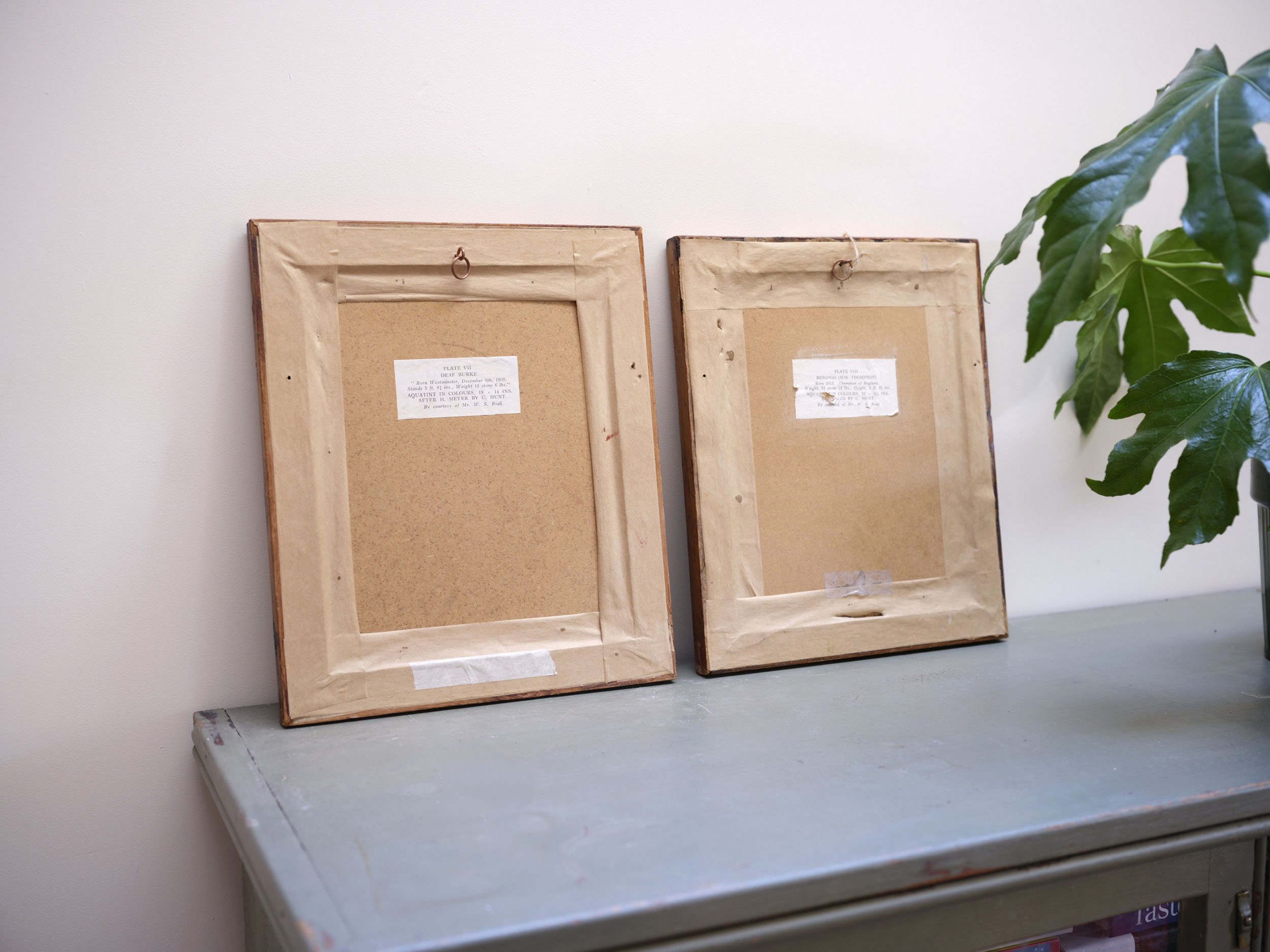 Pair of Maple Framed  Bare Knuckle Boxing Prints - Deaf Burke & Bendigo ( Charles Hunt)