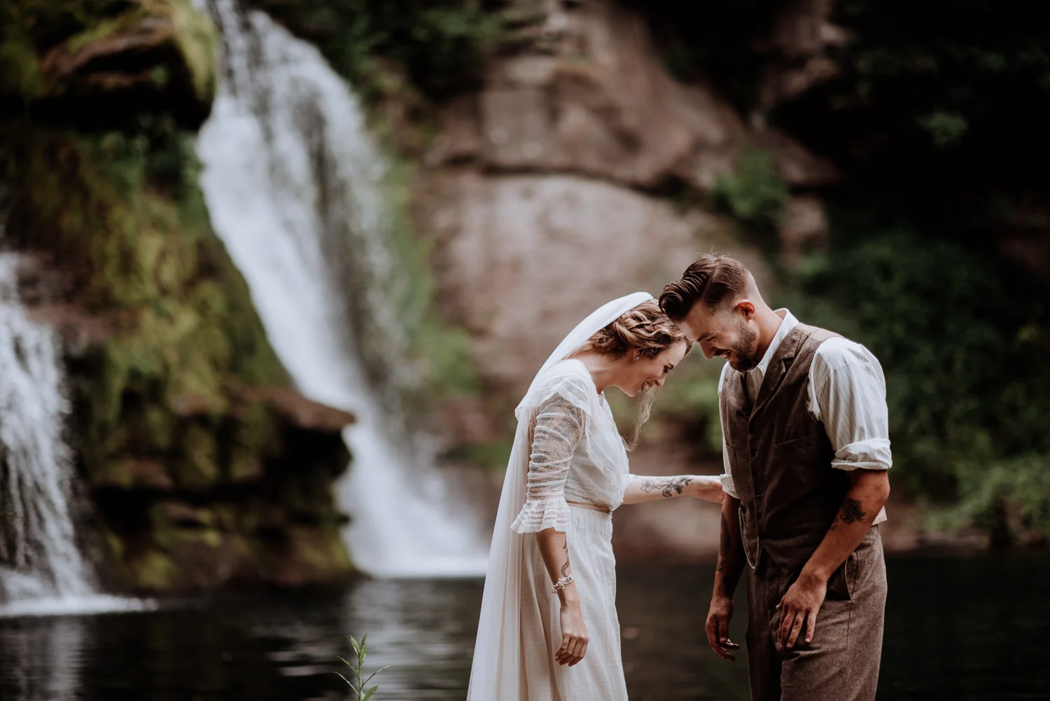 Shinglekill Falls Wedding with Boho Vintage vibe as documented b
